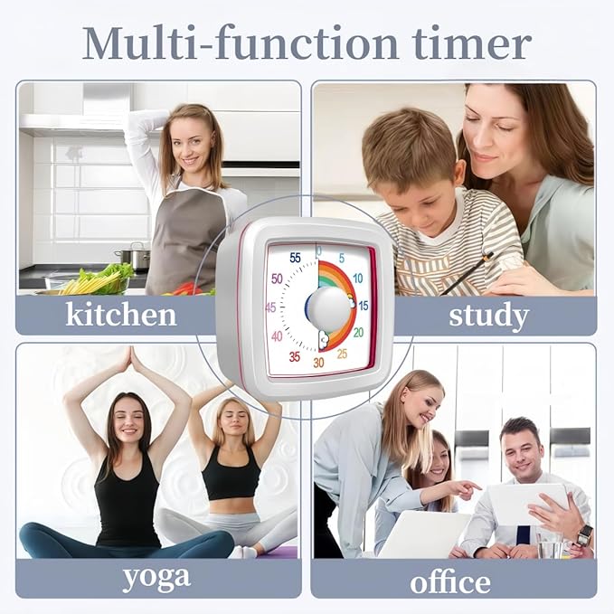 Visual Timer for Kids Adults, 60-Minute Countdown Timer for Classroom, Pomodoro - Image 4