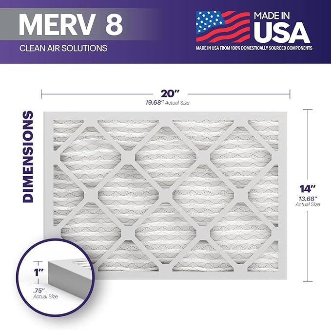 BNX TruFilter 14x20x1 Air Filter MERV 8 - Image 2