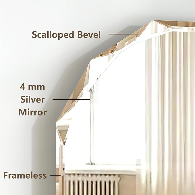 Bathroom Mirrors for Over Sink, Round Frameless Mirrors for Wall, 30x36 Inch - Image 3