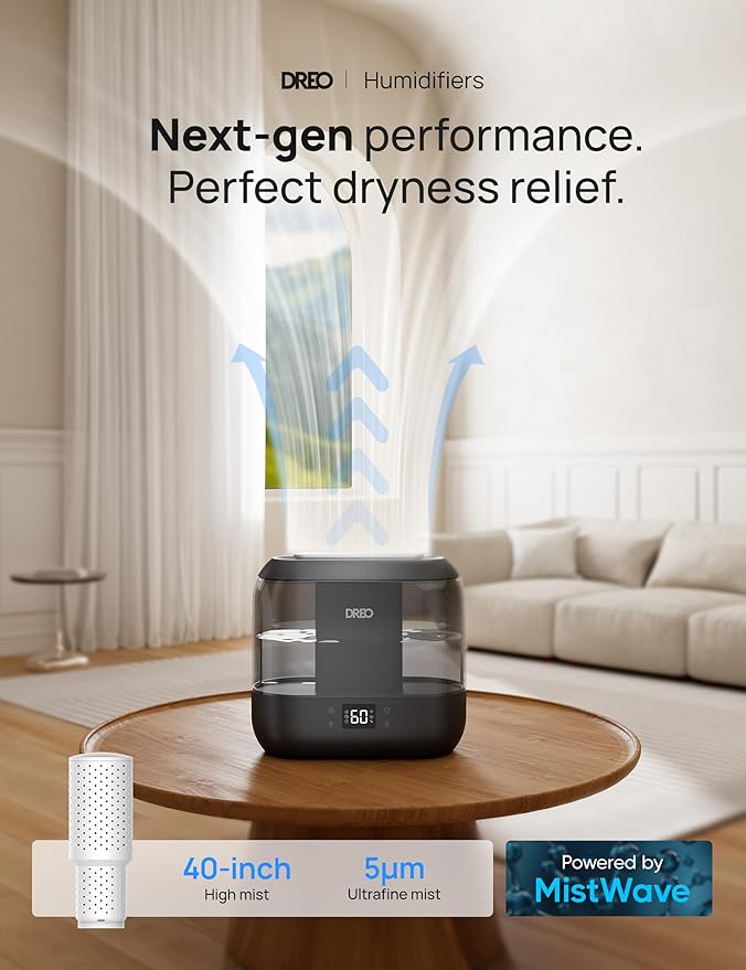 DREO Smart Humidifiers for Bedroom, Top Fill 4L Supersized Humidifier Large Room - Image 4