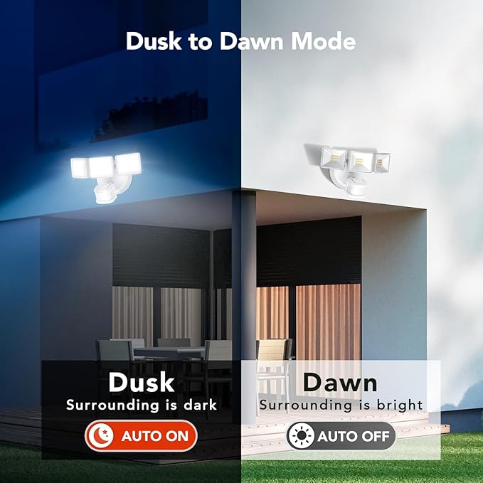 OREiN Motion Sensor Outdoor Flood Lights, 26W 3500LM Bright Security Lights - Image 2