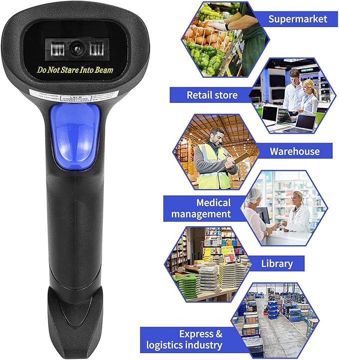 NetumScan USB 1D Barcode Scanner, Handheld Wired CCD Barcode Reader Supports - Image 5