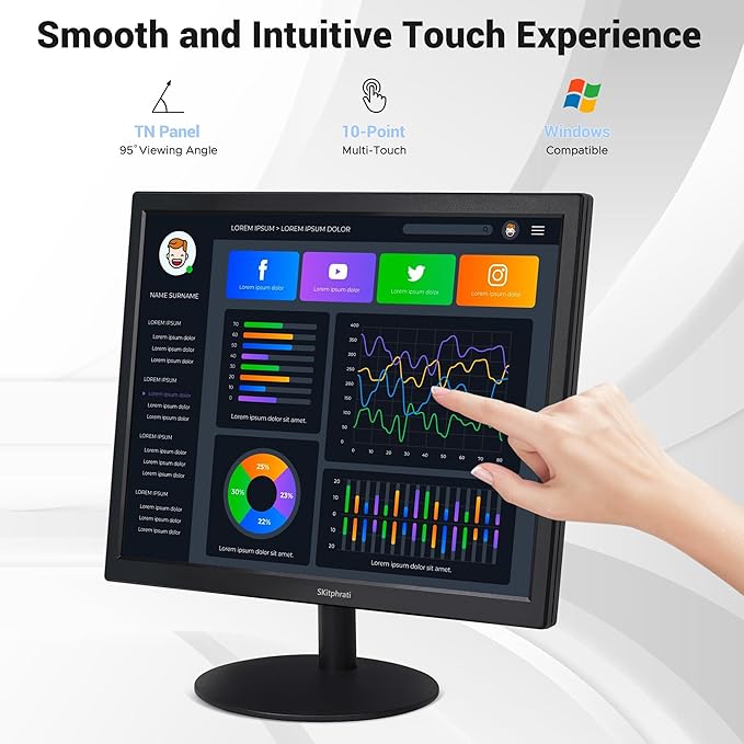 SKitphrati 17" Square 1280x1024 10-Point Multi Touch Screen Monitor - Image 3