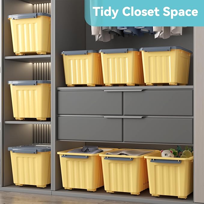 Nazhura Plastic Storage Bin, Stackable and Nestable Storage Boxes - Image 6