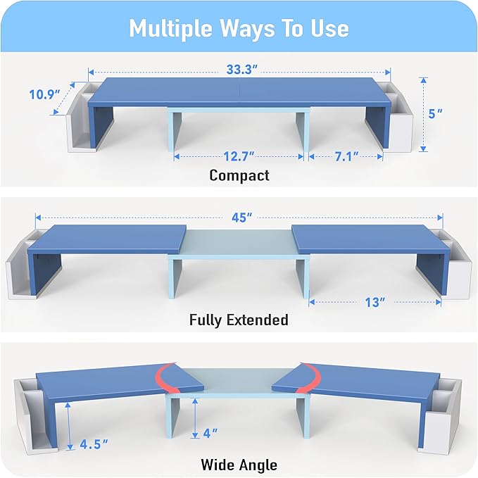 Simple Houseware Desk Dual Monitor Stand Riser - Image 3