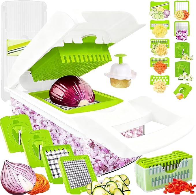 Pro-Series 20-in-1 Vegetable Chopper, Dewpeton Mandoline Slicer, Veggie Chopper by Dewpeton