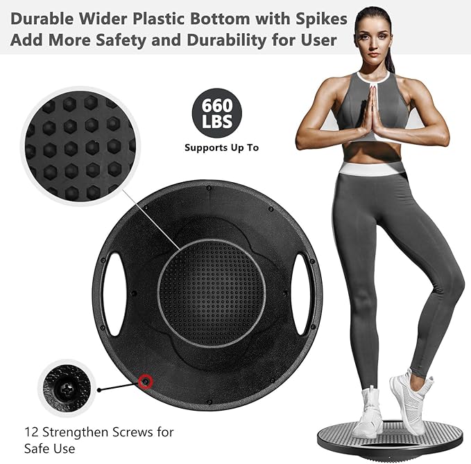 EVERYMILE Wobble Balance Board, Exercise Balance Stability Trainer Portable - Image 6