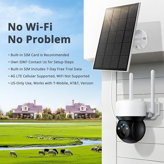YOTON 4G LTE Solar Outdoor Security Camera Wireless, No WiFi Home Security - Image 2