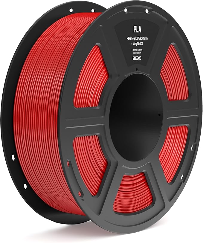 ELEGOO PLA Filament 1.75mm True Red 1KG, 3D Printer Filament Dimensional by ELEGOO