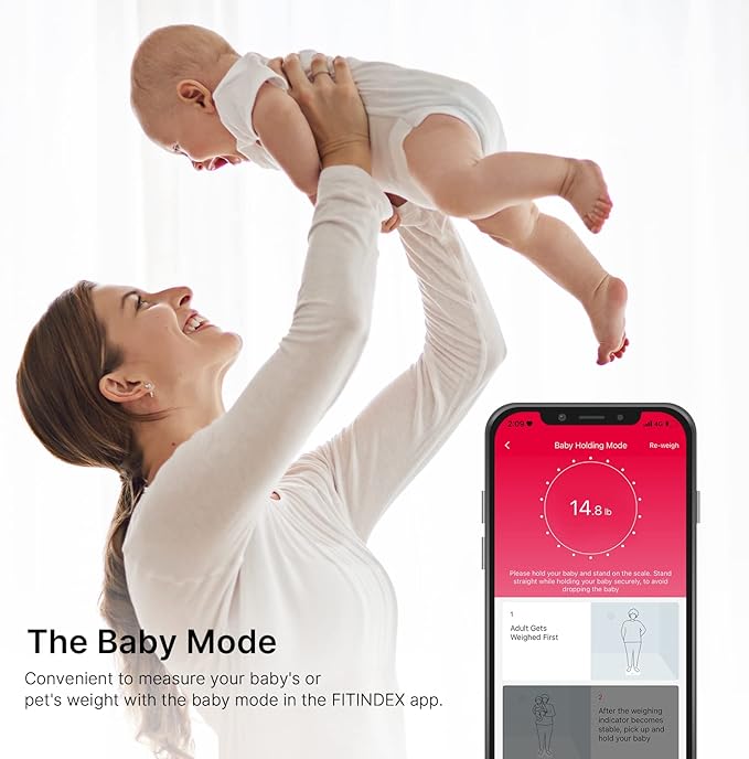 FITINDEX Scale with BMI, Body Fat, Muscle Mass, Smart Scale - Image 2