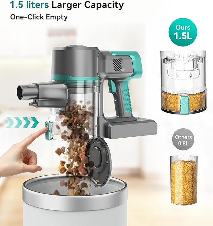 Yassol S10K Cordless Vacuum Cleaner, 55Kpa 60mins Lightweight Stick Vacuum - Image 5