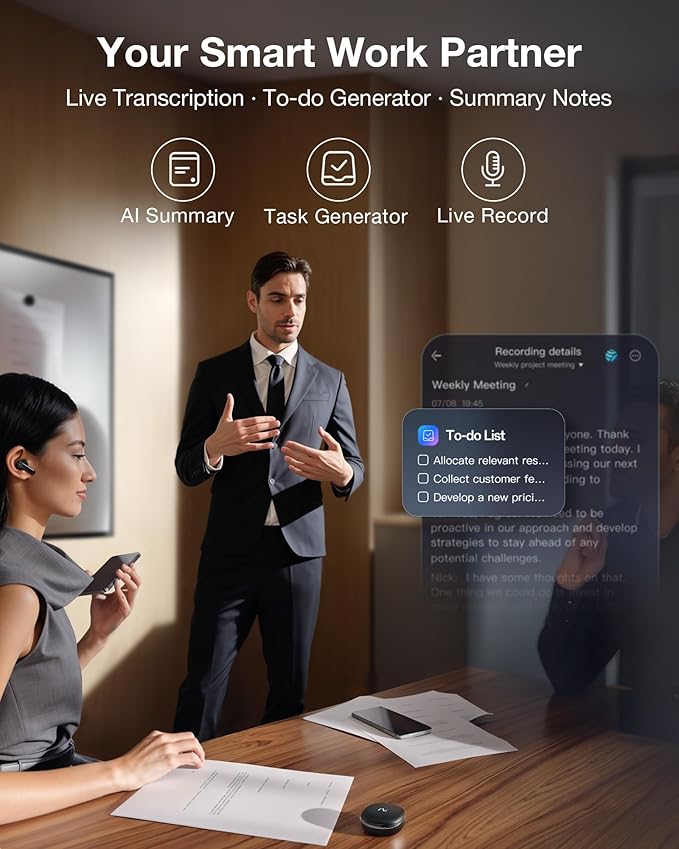 RecDot AI Voice Recorder Earbuds, viaim AI Meeting Assistant - Image 2
