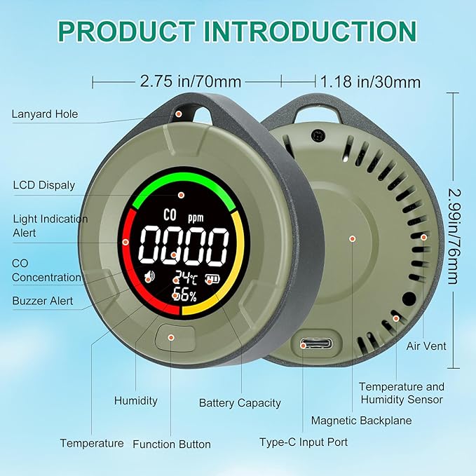 Lunarlipes Portable Carbon Monoxide Detector - Image 7