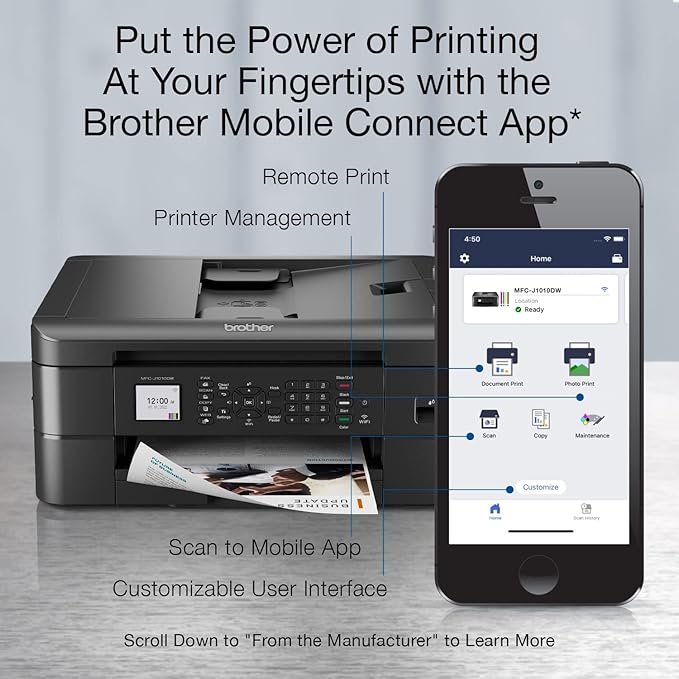 Brother MFC-J1010DW Wireless Color Inkjet All-in-One Printer - Image 4
