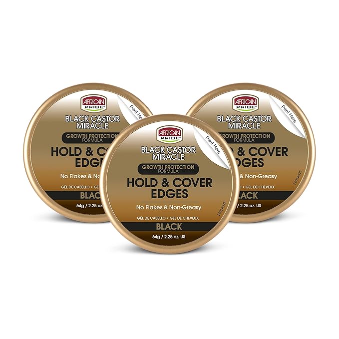 African Pride Black Castor Miracle Hold & Cover Edges Hair Gel by AfricanPride