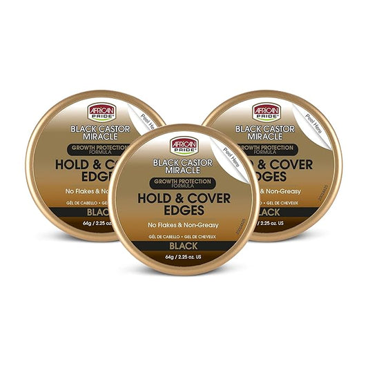 African Pride Black Castor Miracle Hold & Cover Edges Hair Gel by AfricanPride
