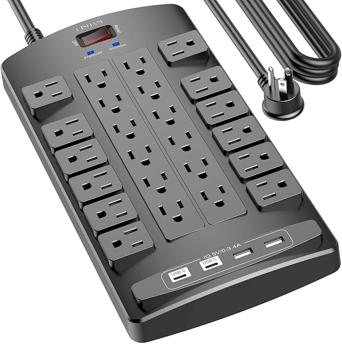 Surge Protector Power Strip by QINLIANF
