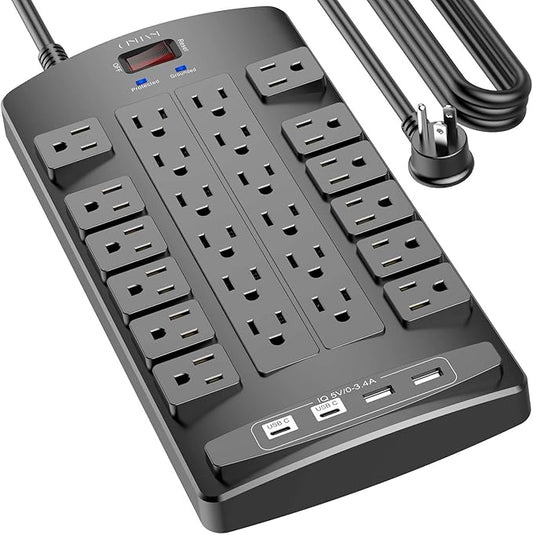 Surge Protector Power Strip by QINLIANF