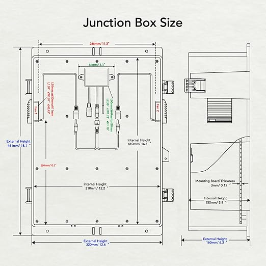 Akwscyby Outdoor Electrical Box, Waterproof Electrical Junction Box IP65 ABS - Image 5