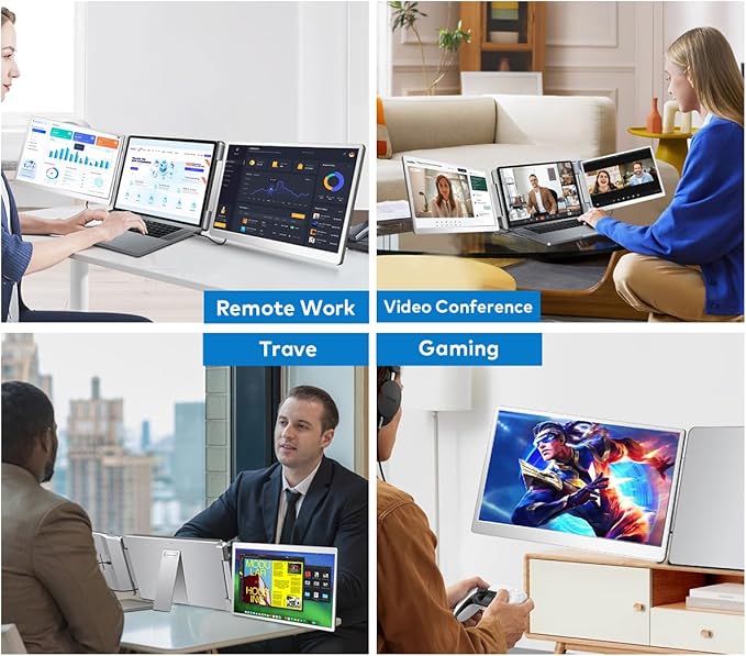 S7 Laptop Screen Extender, 14-inch Portable Travel Triple Monitor-Left Screen - Image 7