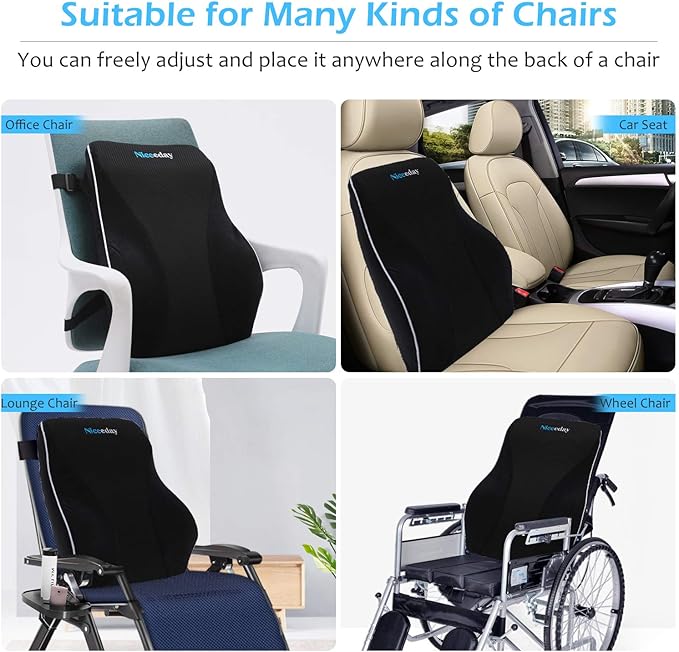 Niceeday Lumbar Support Pillow for Office Chair Car Back Support Pillow - Image 7