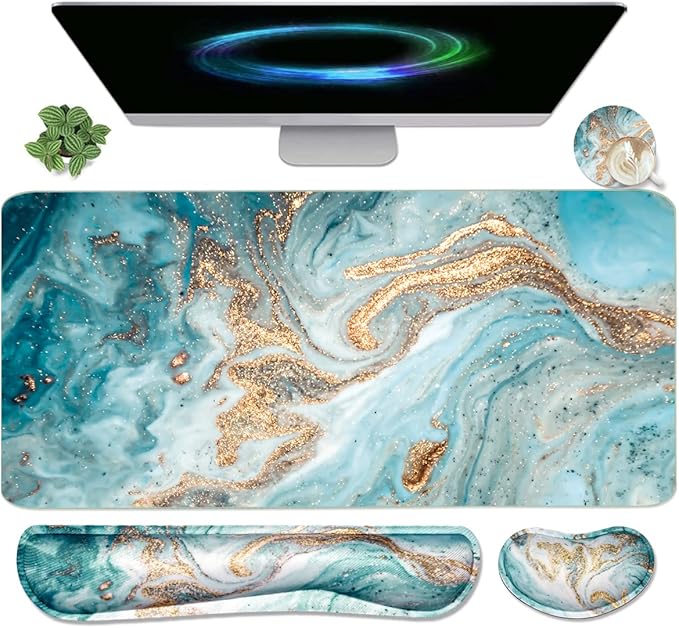 Keyboard Mouse Pad Set, Extended Mouse Pad+Keyboard Wrist Rest Support by WBWEIRDBEAST