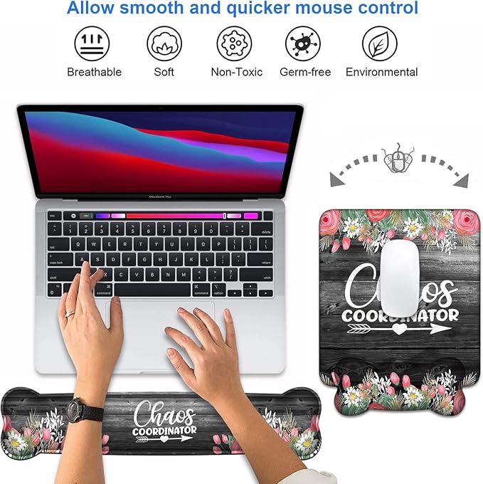 Keyboard Wrist Rest & Mouse Pad Wrist Support Set, Chaos Coordinator Quotes - Image 4