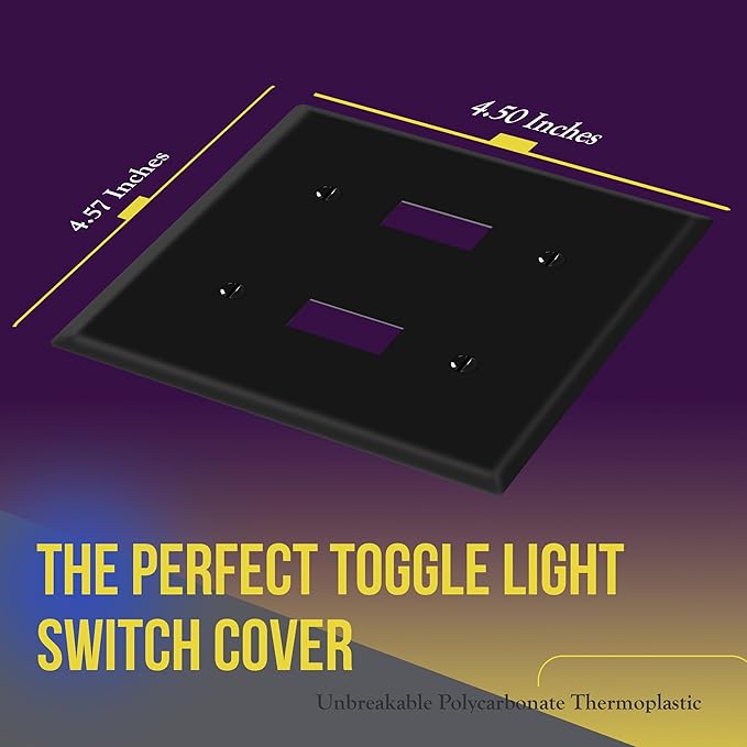 ENERLITES Double Toggle Switch Cover, Two Gang Light Switch Wall Plate - Image 2