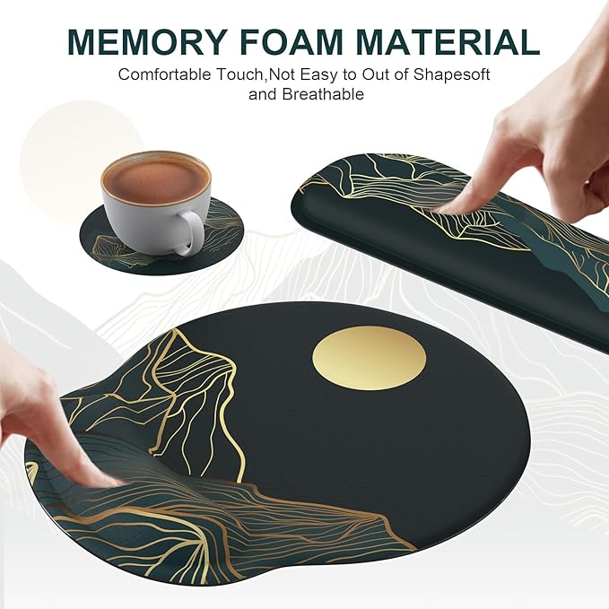iCasso Large Mouse Pad, 4in1 XXL Mousepad + Keyboard Wrist Rest+Mouse Wrist - Image 4