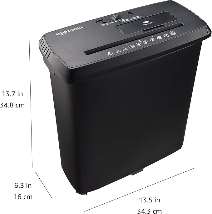 Amazon Basics Paper Shredder for Home and Office, 8-Sheet Strip Cut, CD/ Credit - Image 7