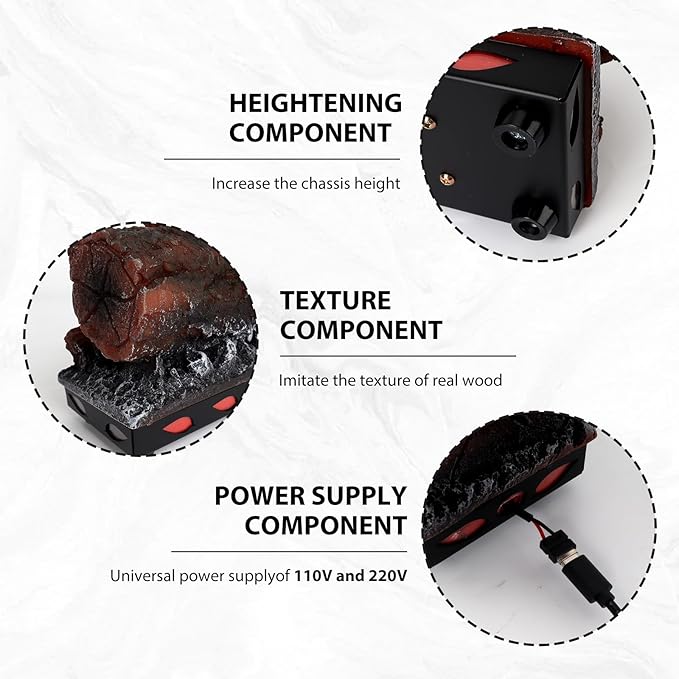 Electric Fireplace Logs Realistic Flame Effect - Image 4