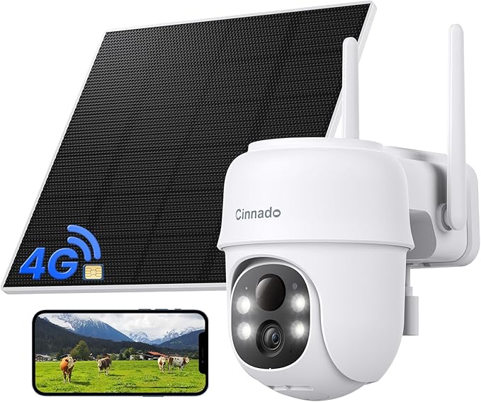 Cinnado 4G LTE Cellular Security Camera-No WiFi Outdoor Camera Wireless by Cinnado