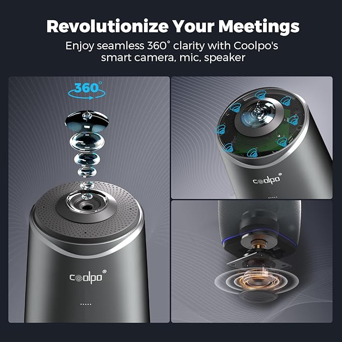 COOLPO Camera 360, 4K Video Conference Room Camera System, AI Driven Speaker - Image 2