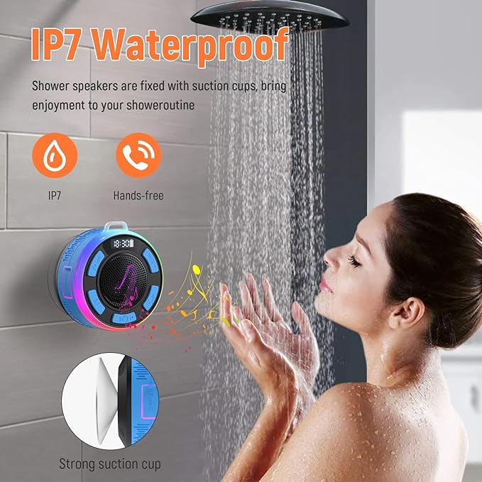Shower Bluetooth Speaker IPX7 Waterproof, Portable Bluetooth Speakers - Image 4