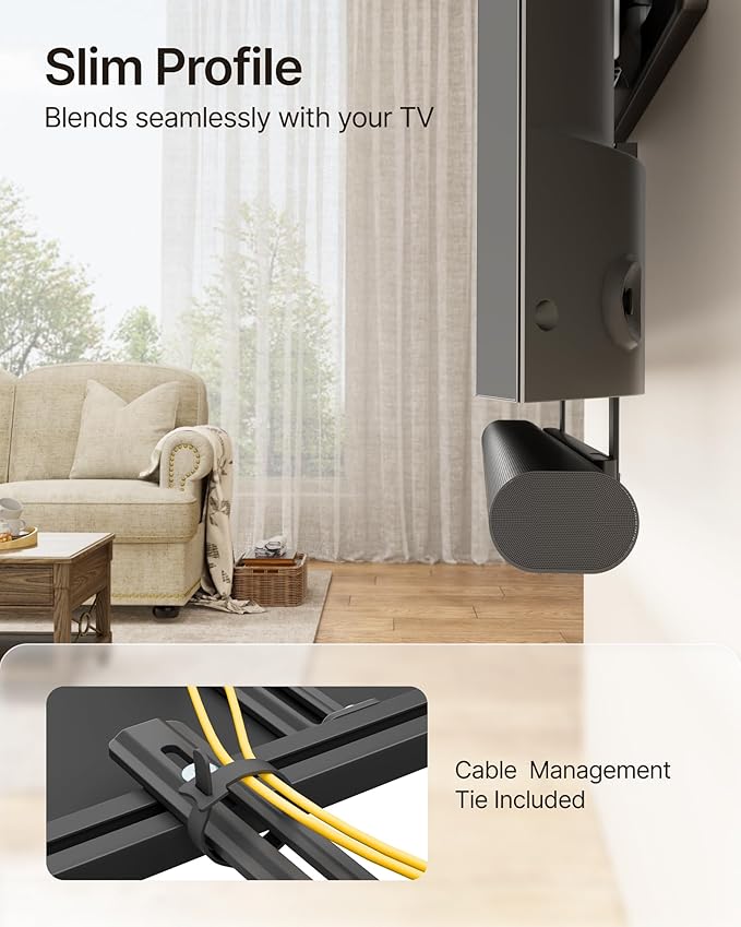 monTEK Soundbar Mount up to 22 lbs fits Sonos Arc/Arc Ultra/Beam/Ray/Playbar - Image 5