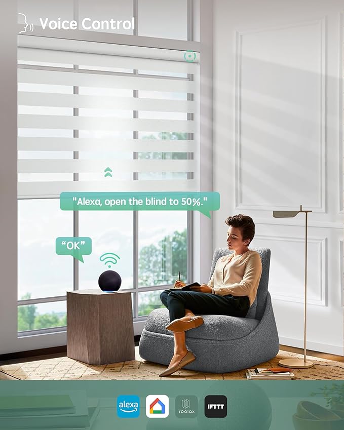 Yoolax Motorized Zebra Blinds Compatible - Image 3