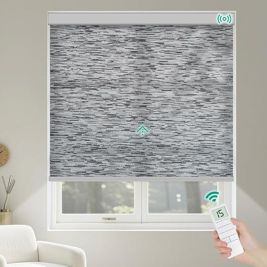 Kilonity Motorized Roller Shades, Light Filtering Remote Control Custom Window by Unknown