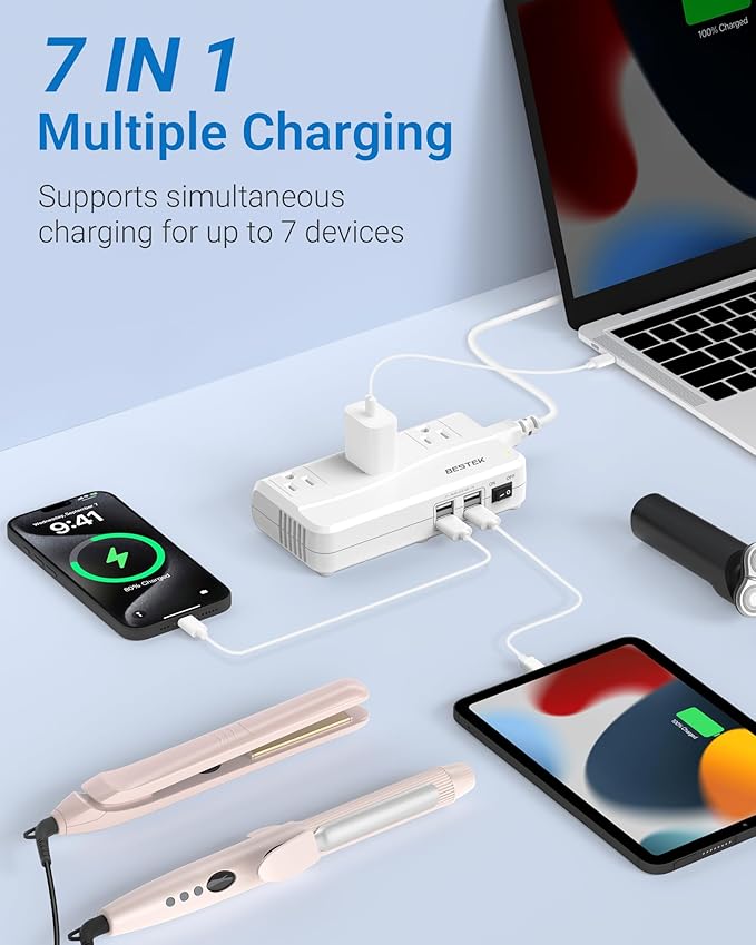 BESTEK Universal Travel Adapter 100-220V to 110V Voltage Converter 250W - Image 4