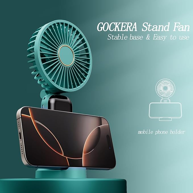 GOCKERA Portable Fan, 4200mAh Battery Operated Fan, 5 Speeds&Digital Display - Image 5