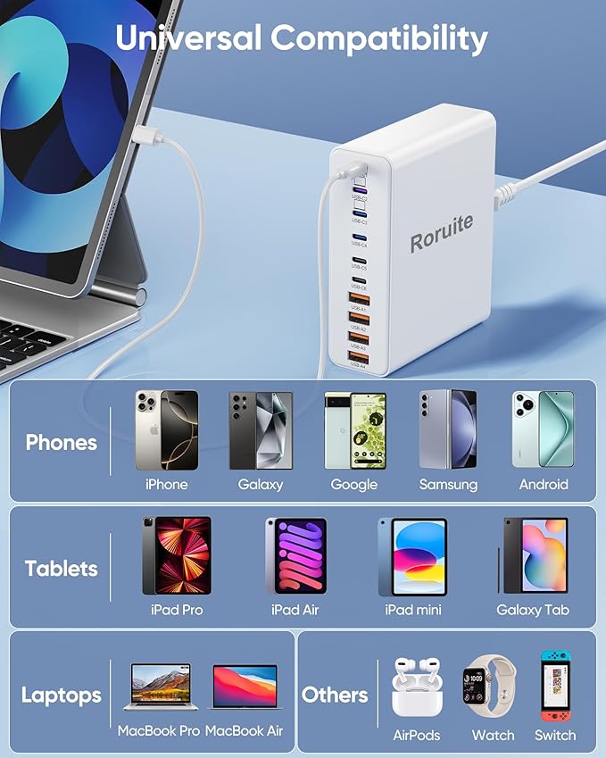 460W USB C Charger Block, 10-Port USB Charging Station GaN III PD Charger Type - Image 7