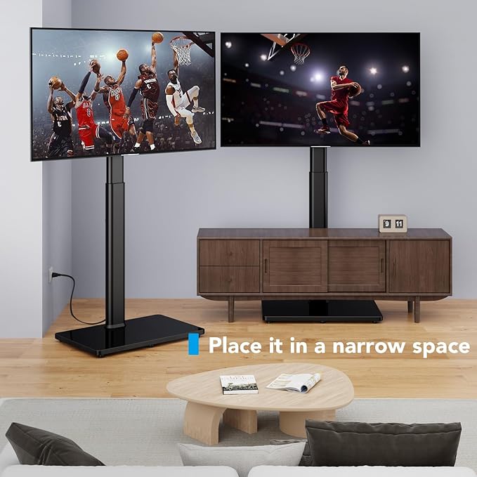 AX WABER Floor TV Stand with Power Outlet, Universal TV Stand Mount - Image 7
