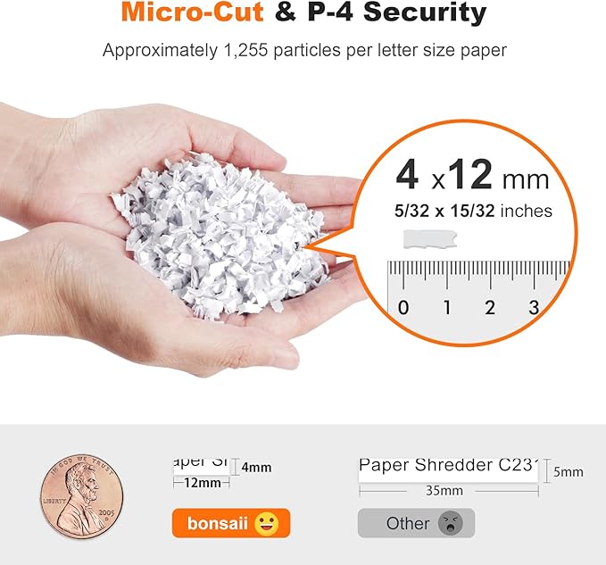 Bonsaii 100 Sheets Auto Feed Paper Shredder, Micro-Cut Heavy Duty Shredder / - Image 4