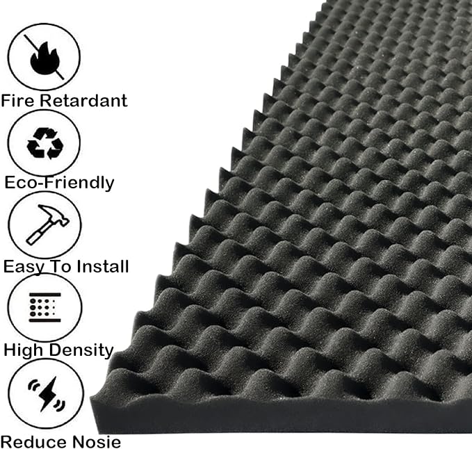 KTOESHEO 4 PCS Acoustic Panels, High Density Fireproof Noise Cancelling Foam - Image 2