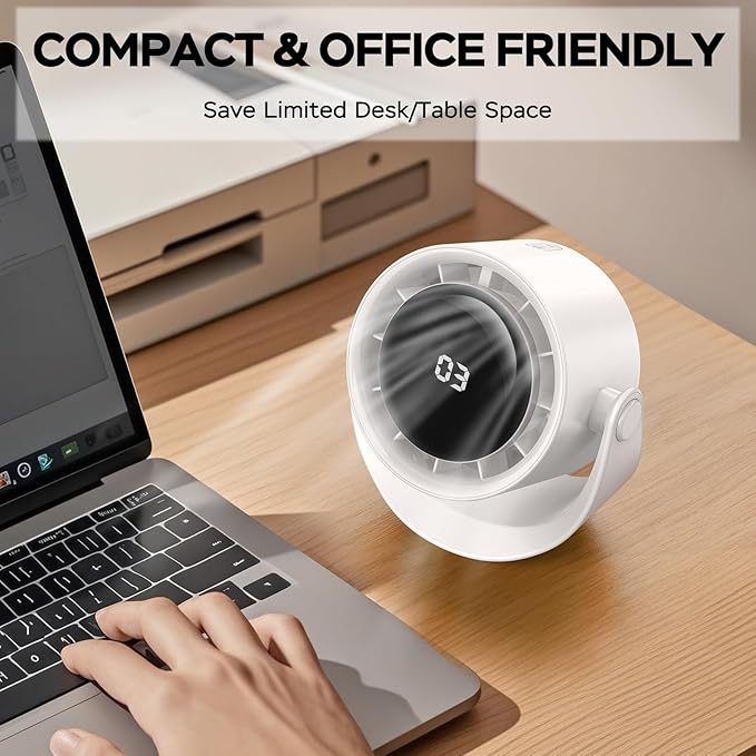 MORECORE Desk Fans for Bedroom, Strong Airflow Turbo Quiet Small USB Fan - Image 4