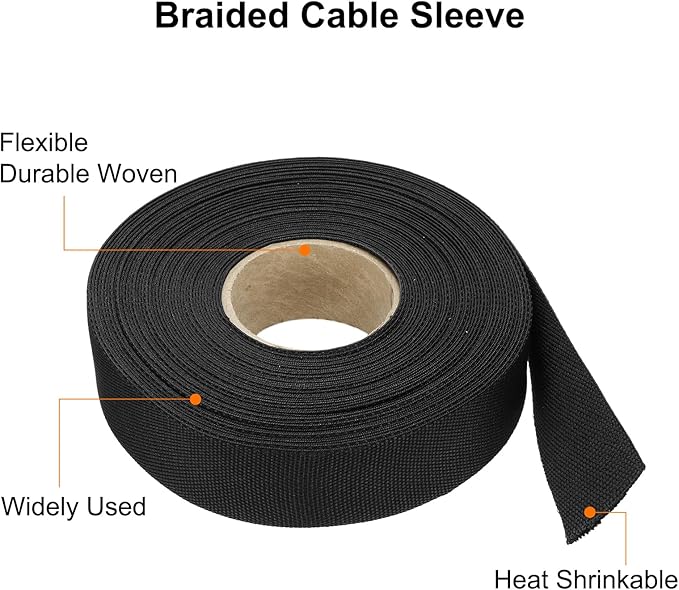 MECCANIXITY Braided Cable Sleeves Heat Shrinkable Fabric Sleeving, Network - Image 4