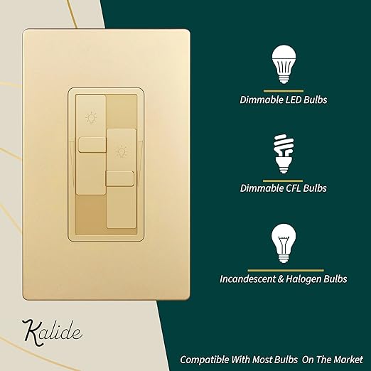 TOPGREENER Elite Series Kalide Dual Load Dimmer Light Switch, Double LED Dimmer - Image 2