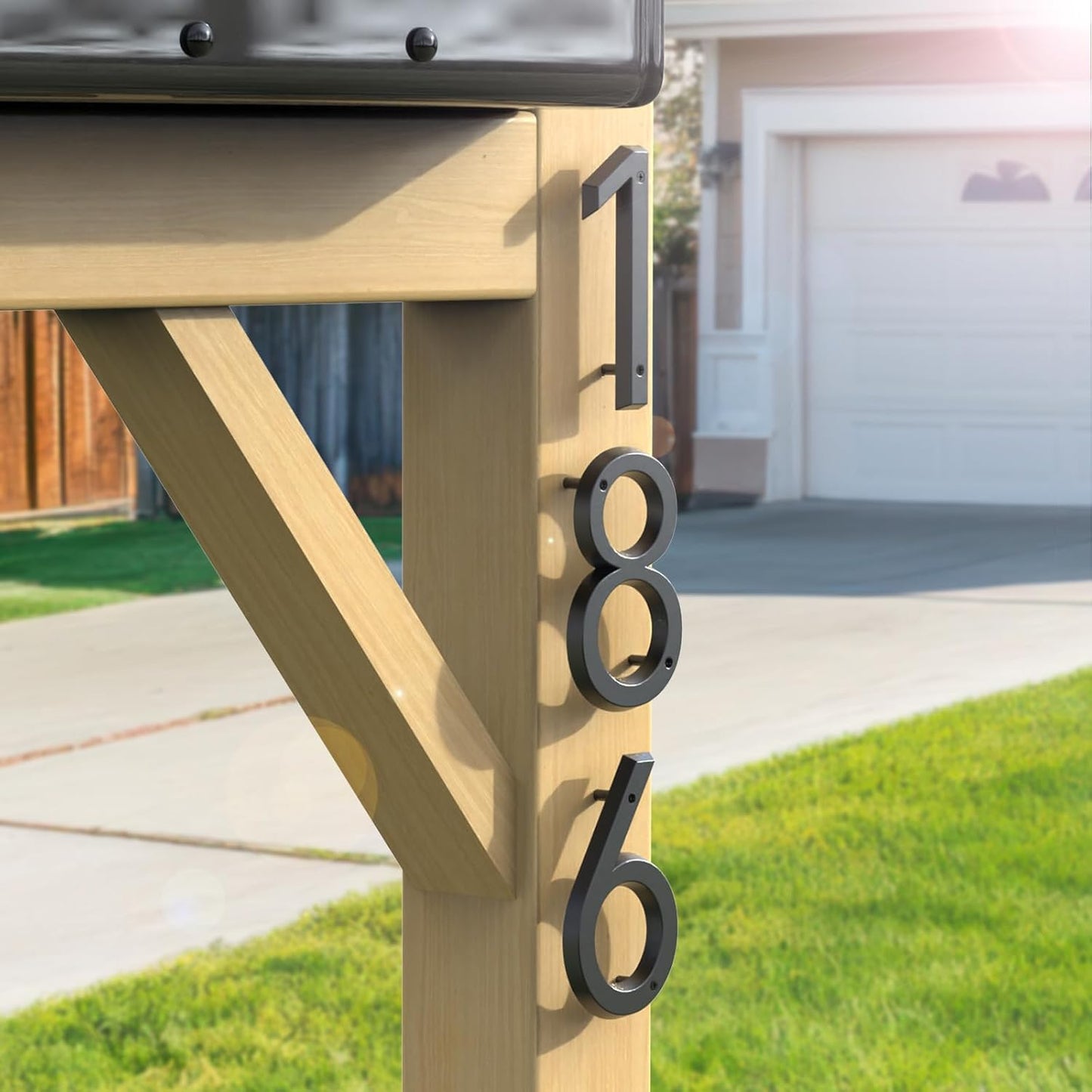 6" Floating House Number for Outside, Metal Modern House Numbers, Black 1 | 3D Modern Mailbox Number, House Address Signs with Nail Kit, Waterproof and Rustproof
