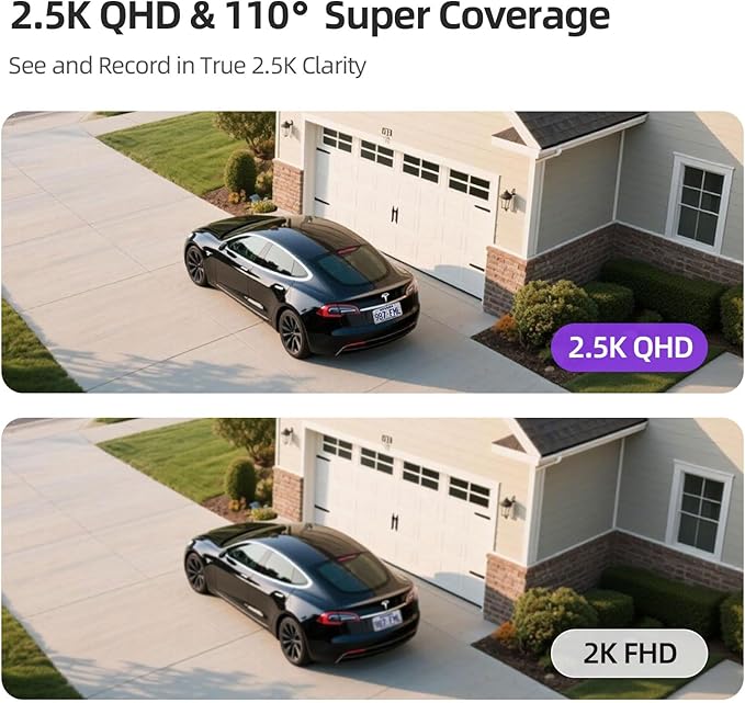 CINMOORE 2.5K Wireless Home Security Cameras Outdoor WiFi, Non-Subscription AI - Image 3