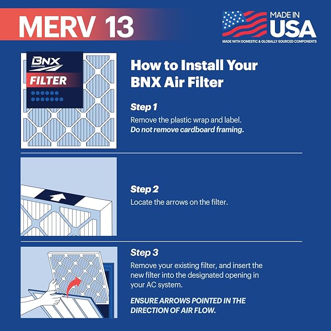 BNX TruFilter 16x25x4 MERV 13 Air Filter - Image 7