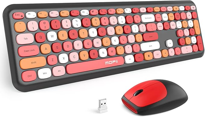MOFII Wireless Keyboard and Mouse Combo Silent, Slim Compact 2.4G USB Full Size by MOFII